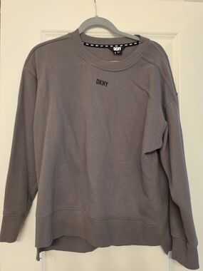 DKNY Women's Gray Crewneck Sweatshirt with Subtle Logo